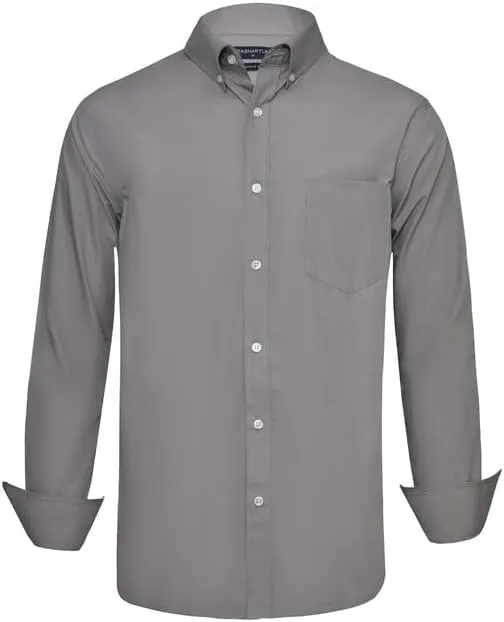 PASHARTUK Wrinkle Free Regular Fit Mens Button Down Shirts Long Sleeve Dress Shirts for Men