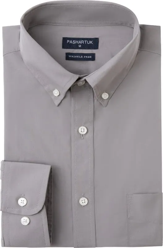 PASHARTUK Wrinkle Free Regular Fit Mens Button Down Shirts Long Sleeve Dress Shirts for Men