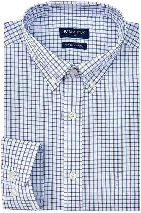 PASHARTUK Wrinkle Free Regular Fit Mens Button Down Shirts Long Sleeve Dress Shirts for Men