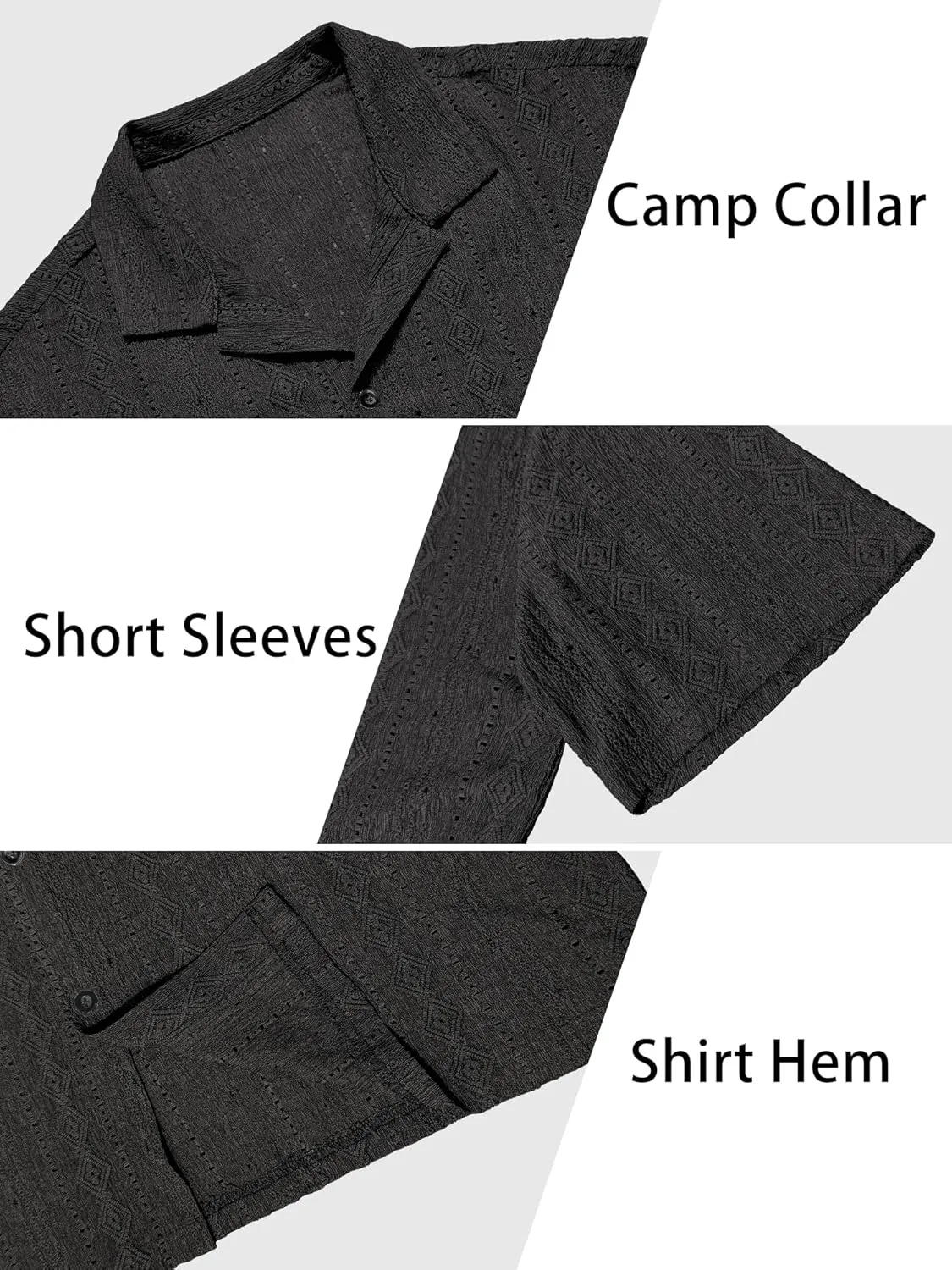 PLEPAN Men's Beach Casual Shirts Button Down Shirts Short Sleeve Tropical Summer Vacation Shirts with Vintage Striped