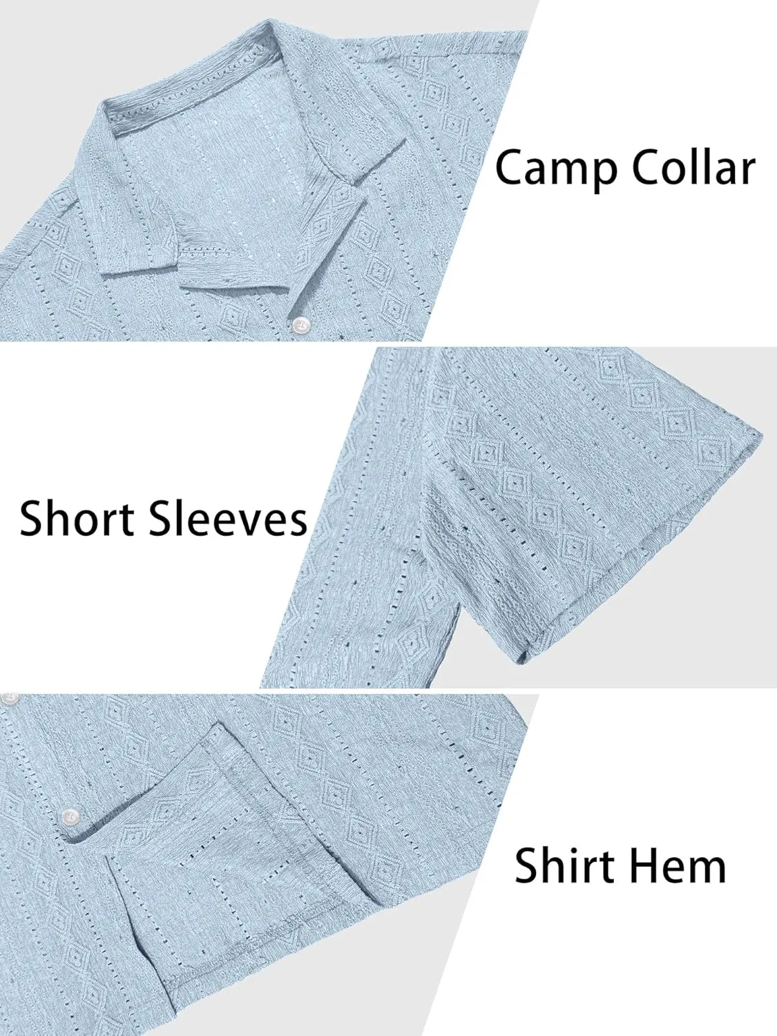 PLEPAN Men's Beach Casual Shirts Button Down Shirts Short Sleeve Tropical Summer Vacation Shirts with Vintage Striped