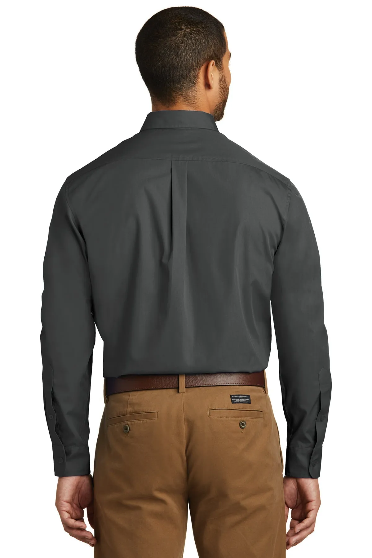 Port Authority Carefree Poplin Custom Shirts, Graphite