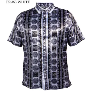 PRESTIGE VERSACE INSPIRED WHITE SATIN SHIRT