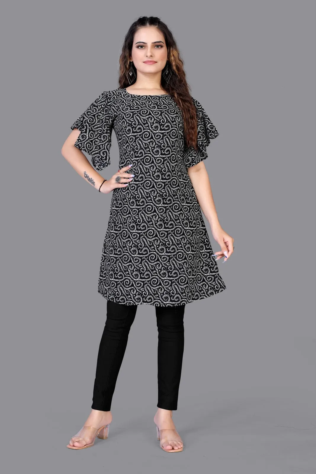 Tanisha Black Crepe Tunic
