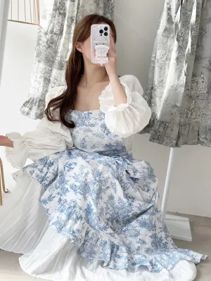 Toile de Long Frill Apron