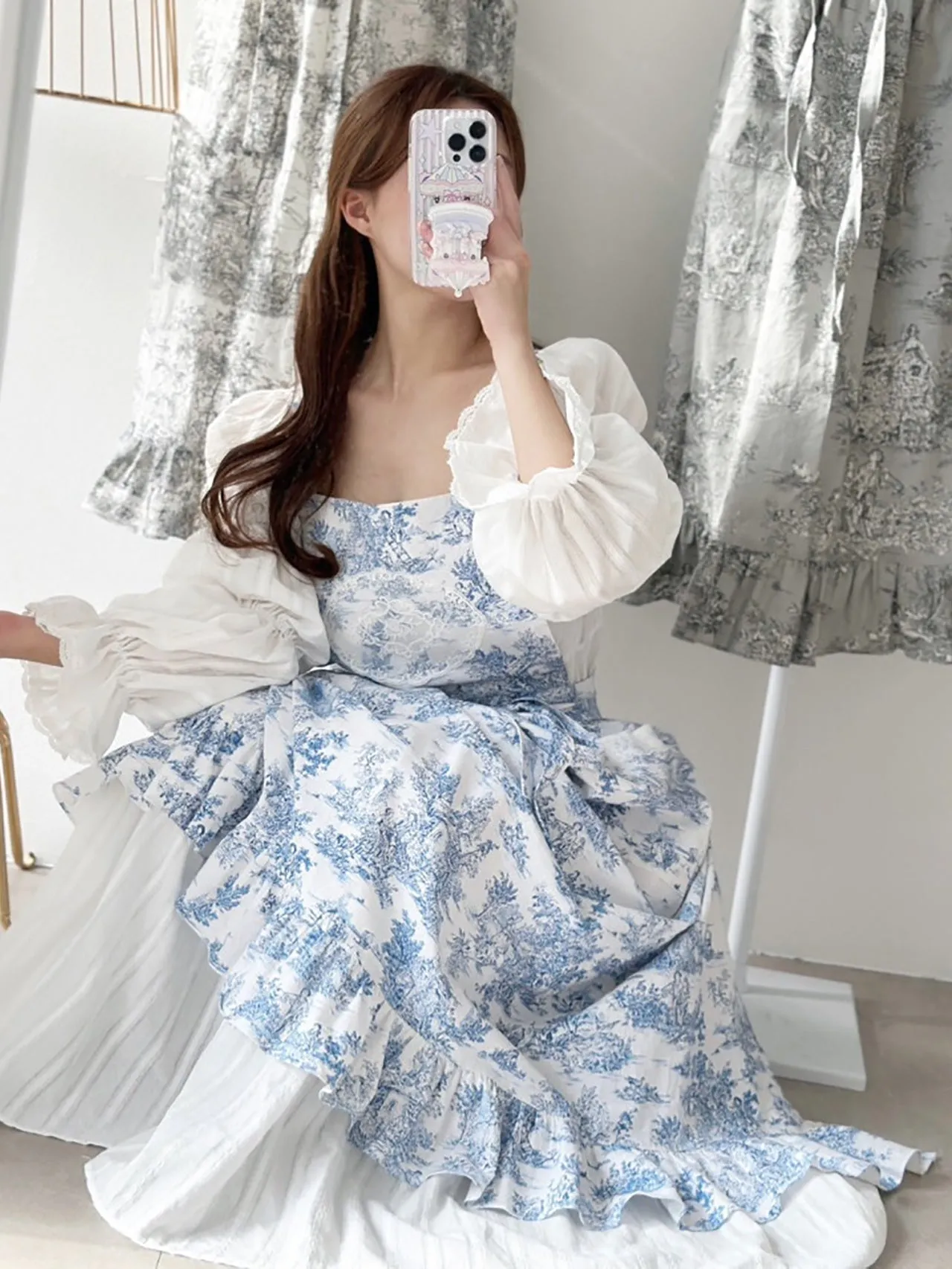 Toile de Long Frill Apron