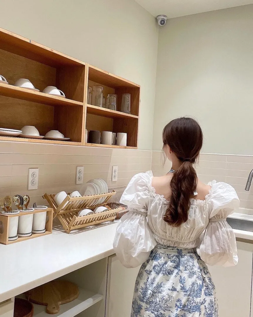 Toile de Long Frill Apron