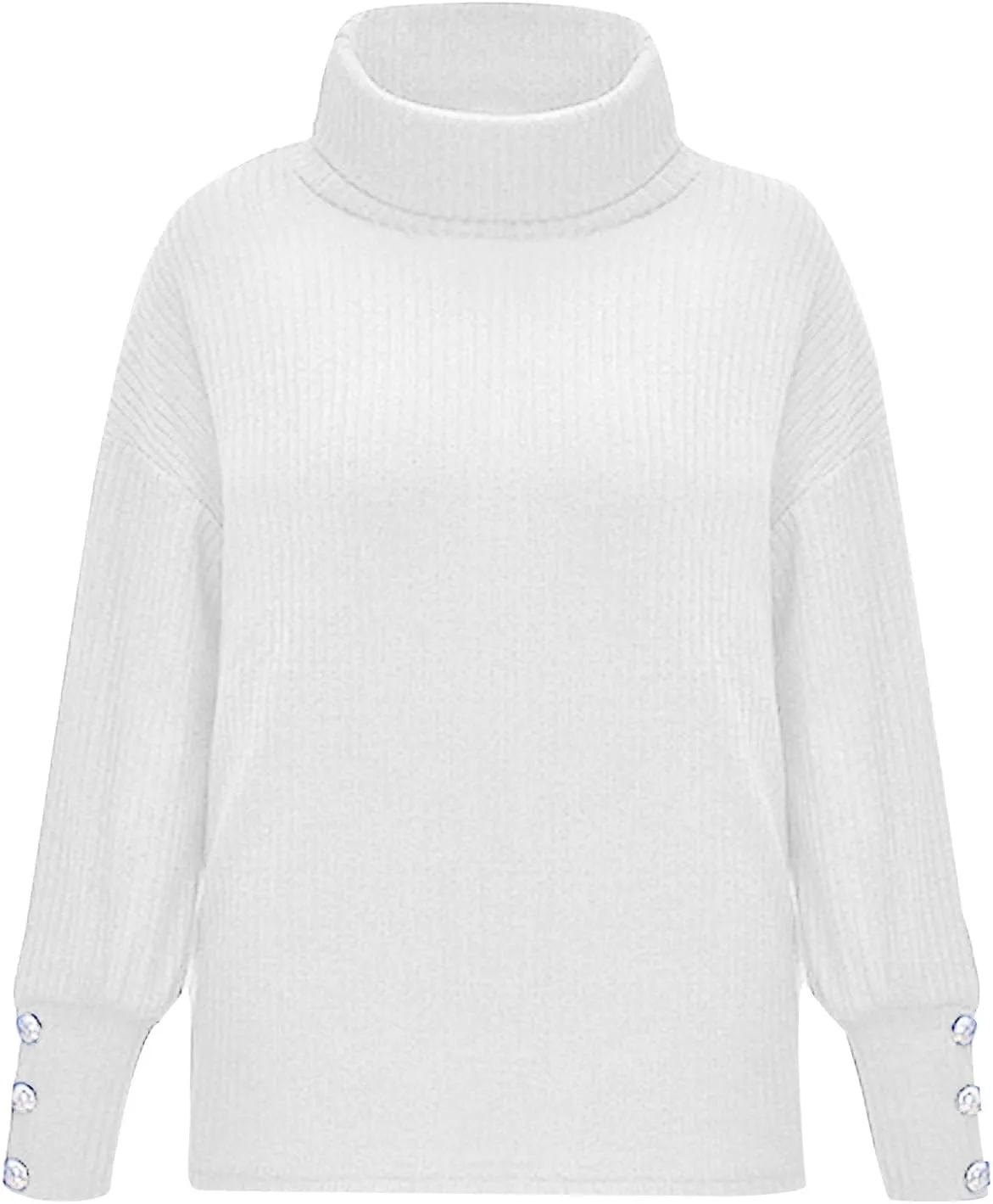 Turtleneck Loose Pullover Tops Sweater Mid Length Dress with Shoulder Sleeves and Half Turtleneck Sweater Neck Tops