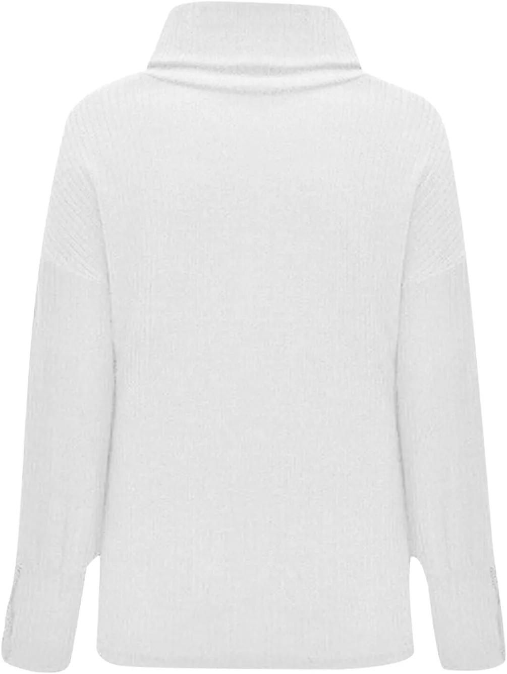 Turtleneck Loose Pullover Tops Sweater Mid Length Dress with Shoulder Sleeves and Half Turtleneck Sweater Neck Tops