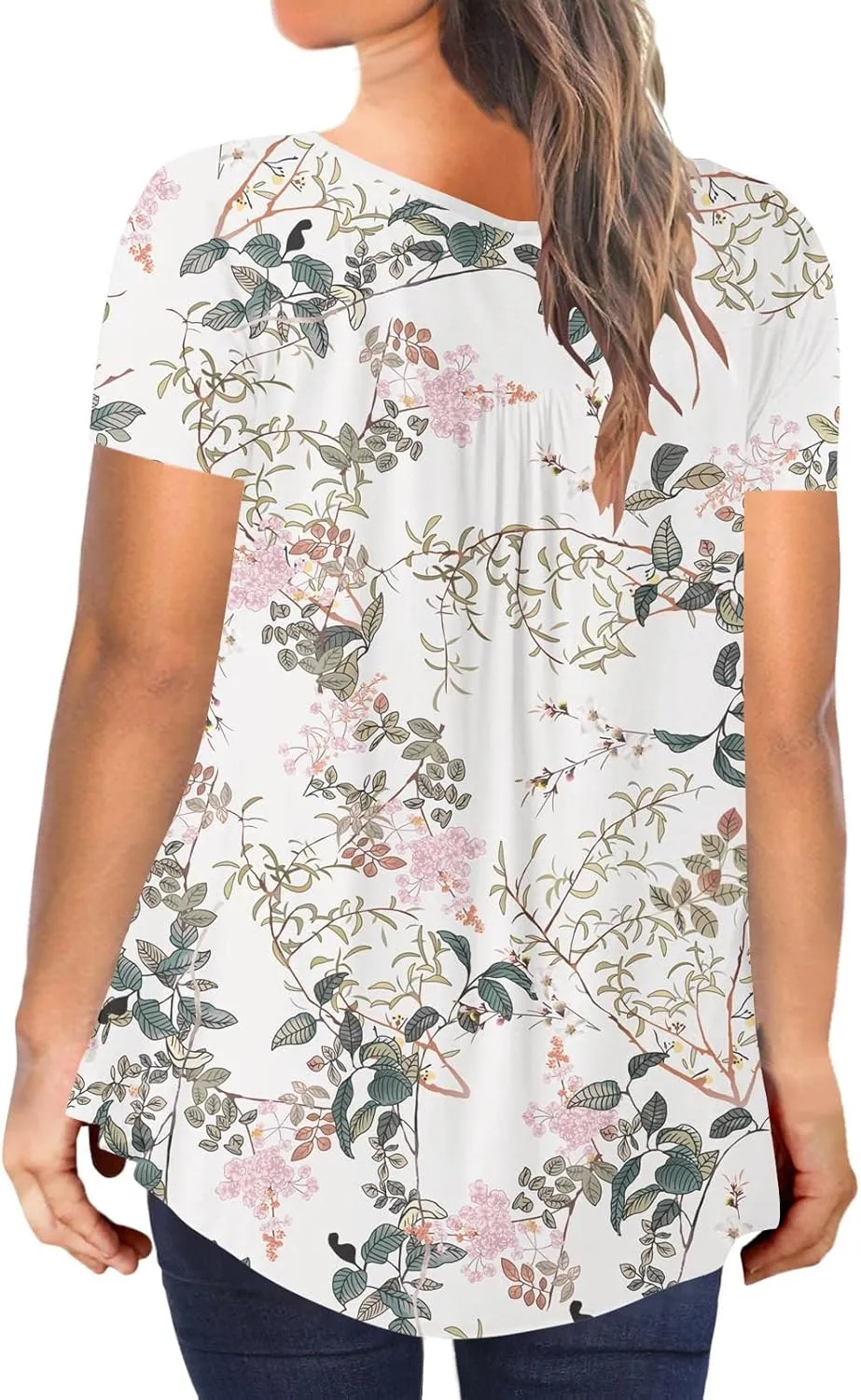 Ulovmi Plus Size Tunic Tops For Women Summer Blouses Casual Shirts