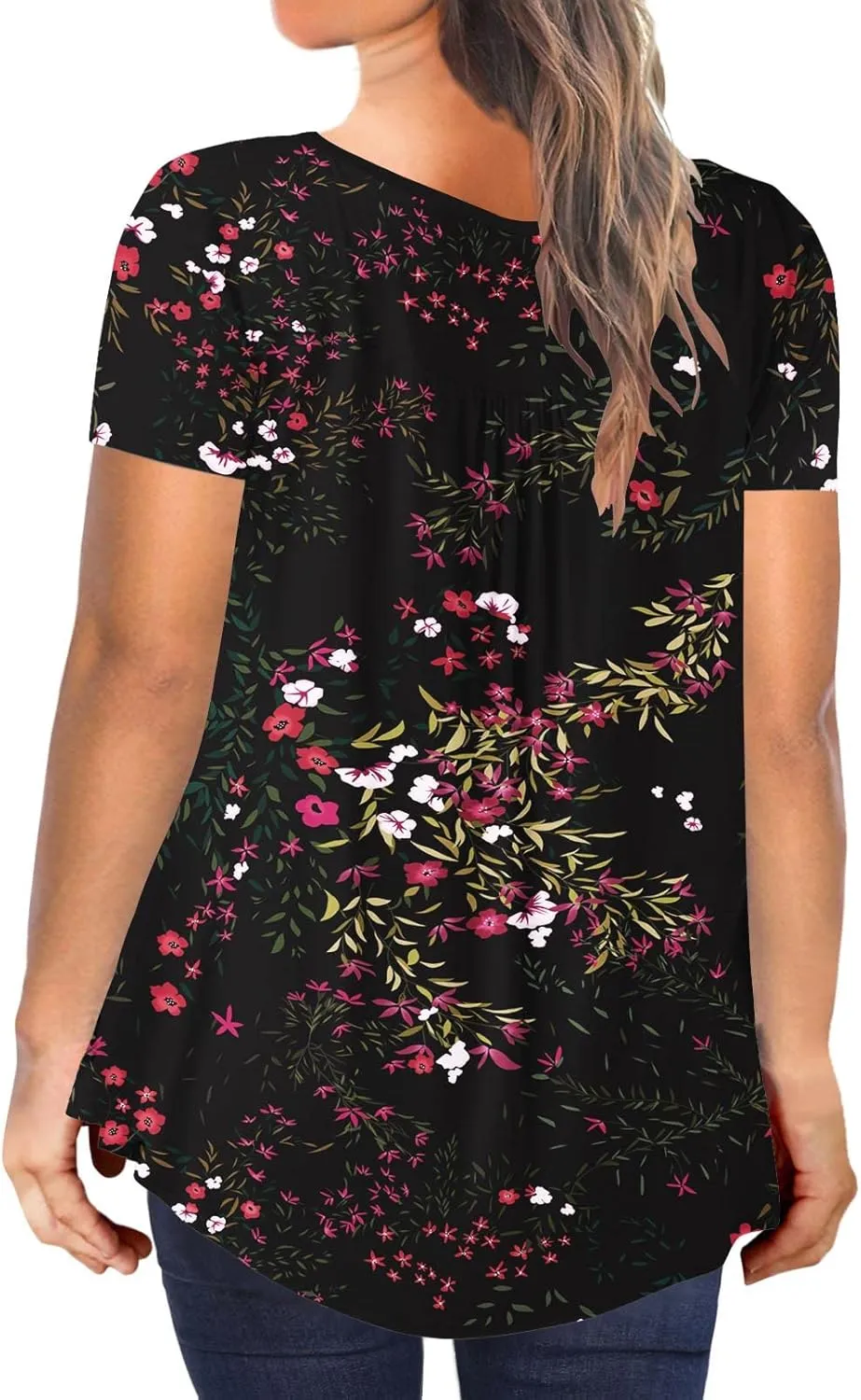Ulovmi Plus Size Tunic Tops For Women Summer Blouses Casual Shirts