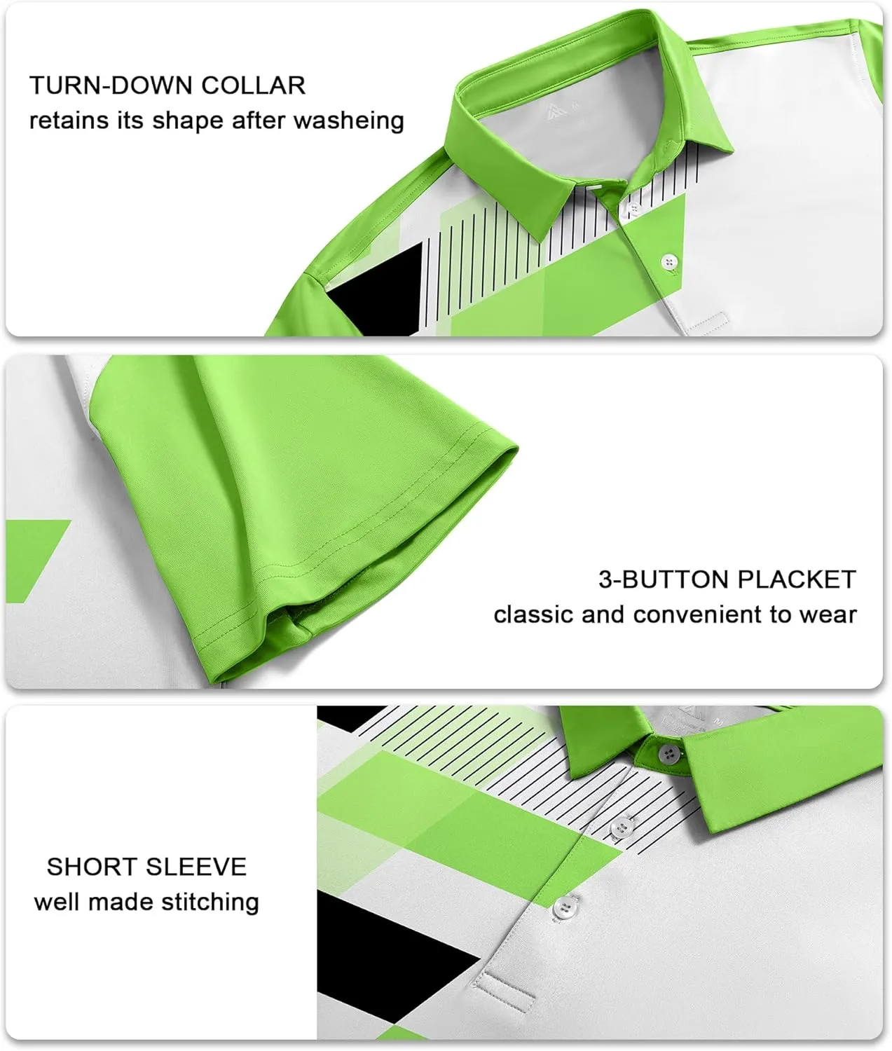 V VALANCH Mens Polo Shirts Short Sleeve Moisture Wicking Golf Tennis Polo Casual Shirts