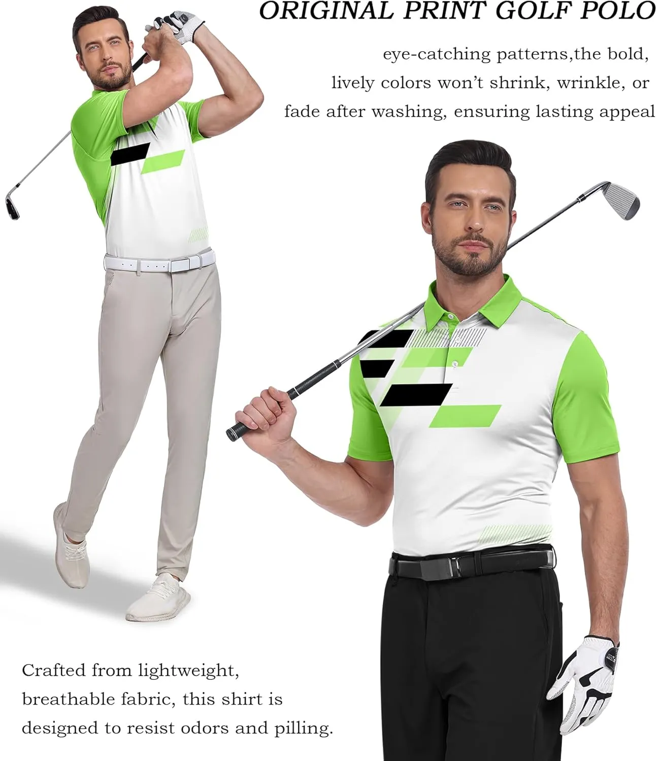 V VALANCH Mens Polo Shirts Short Sleeve Moisture Wicking Golf Tennis Polo Casual Shirts