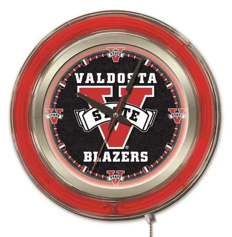 Valdosta State Blazers HBS Neon Red College Battery Powered Wall Clock (15")