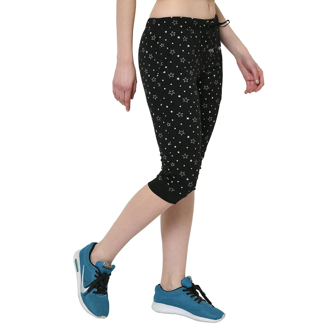 Vimal Jonney Black 3/4th Capri For Women's