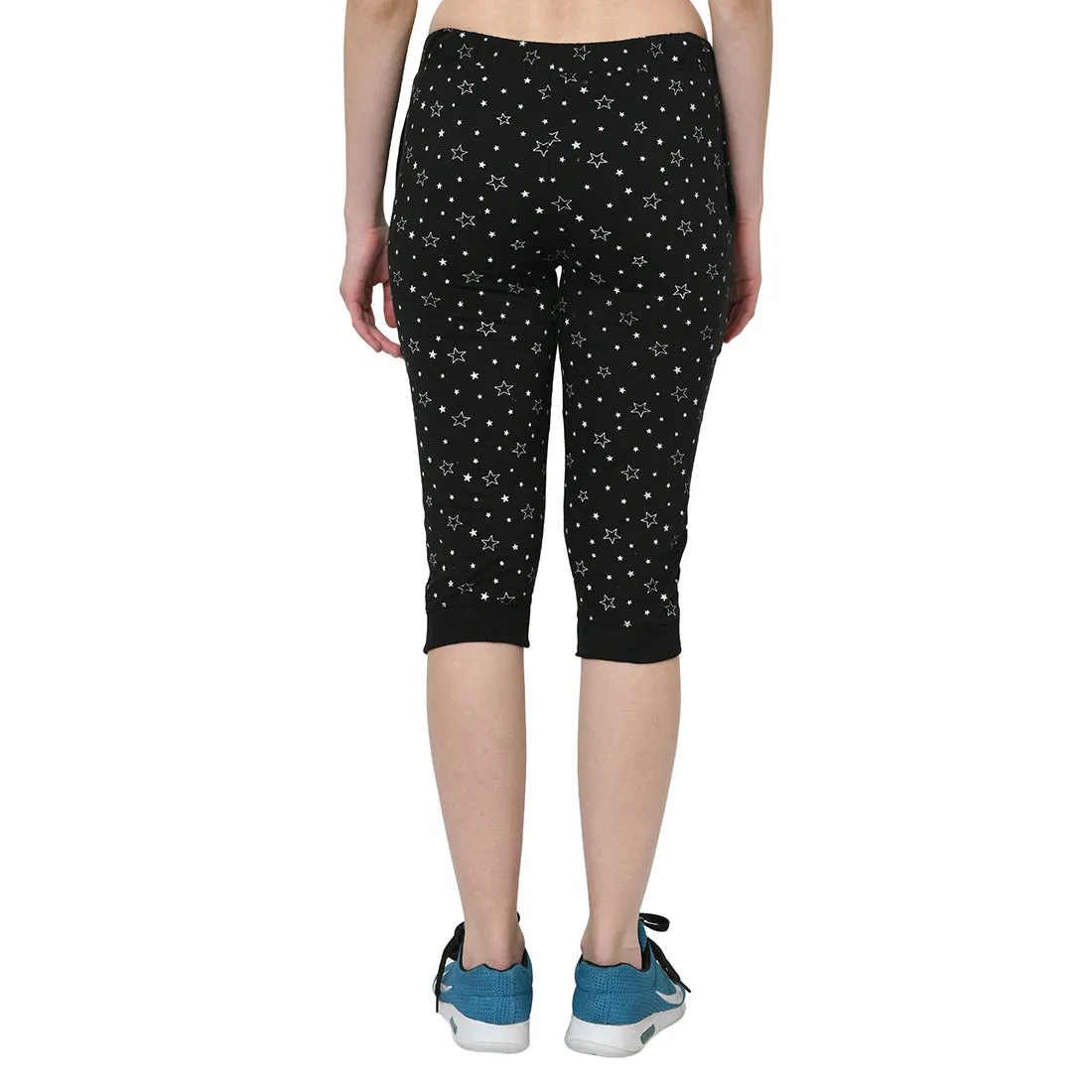 Vimal Jonney Black 3/4th Capri For Women's