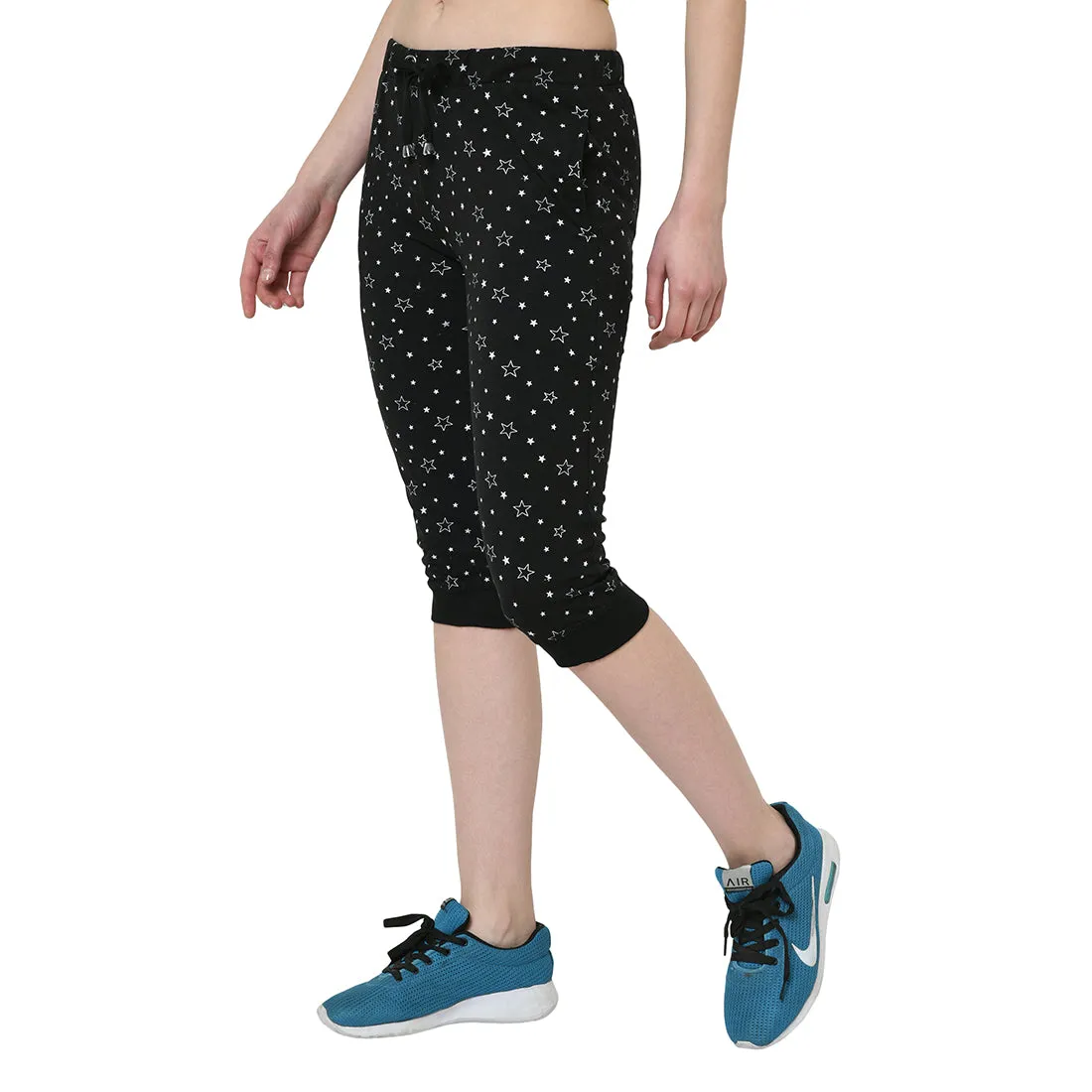 Vimal Jonney Black 3/4th Capri For Women's