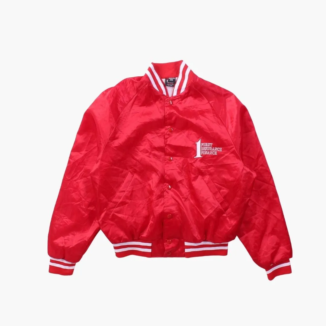 Vintage 'First Insurance Finance' Satin Bomber Jacket