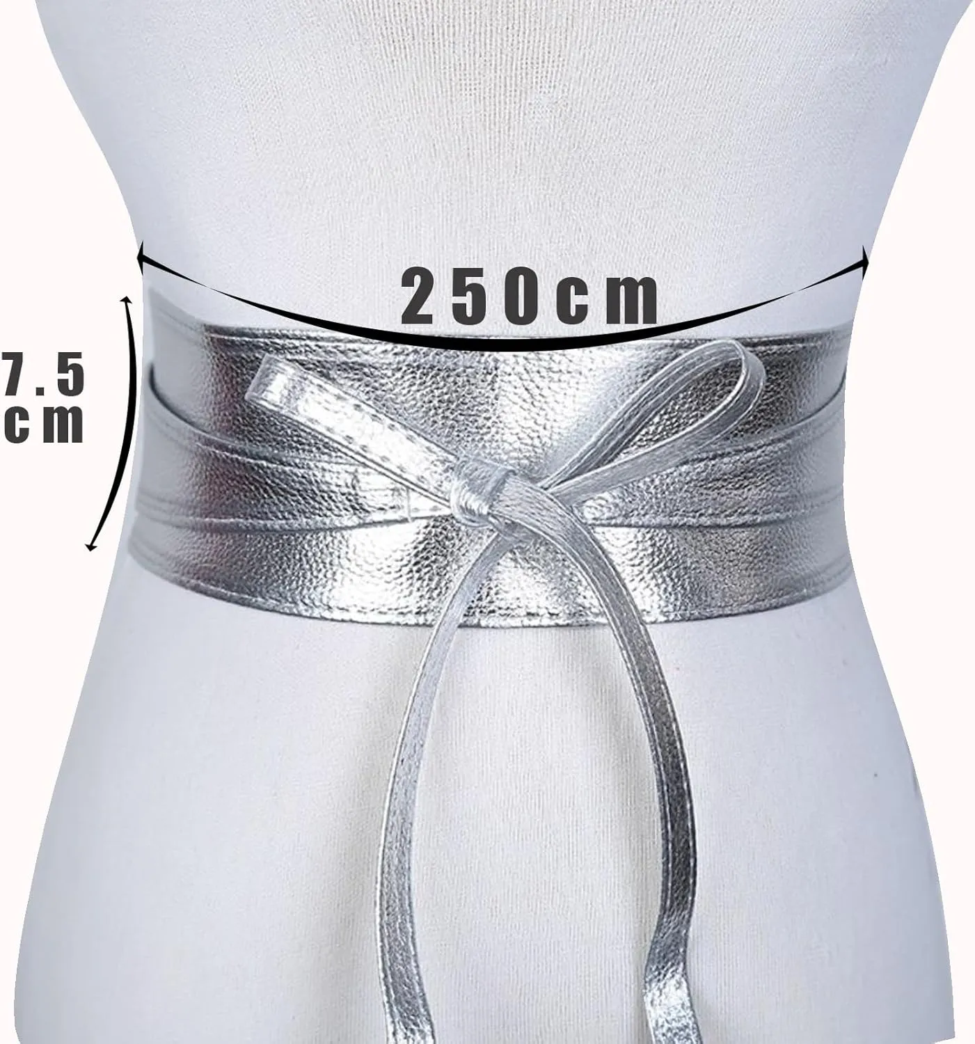 Women Faux Leather Waist Belt, Gold Belts for Women Dresses, Fashion Wrap Around Obi Belt