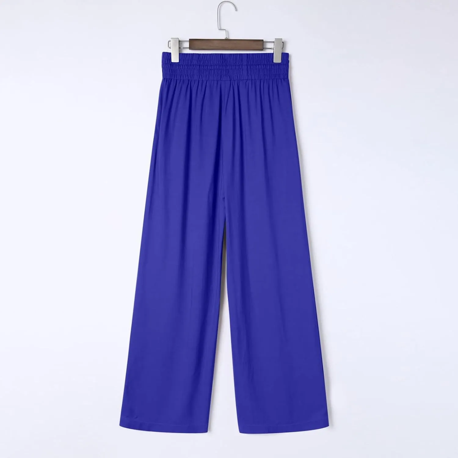 Womens Business Pants Fashion Dressy Wide Leg Work Pant Drawstring High Waisted Solid Color Loose Casual Trousers