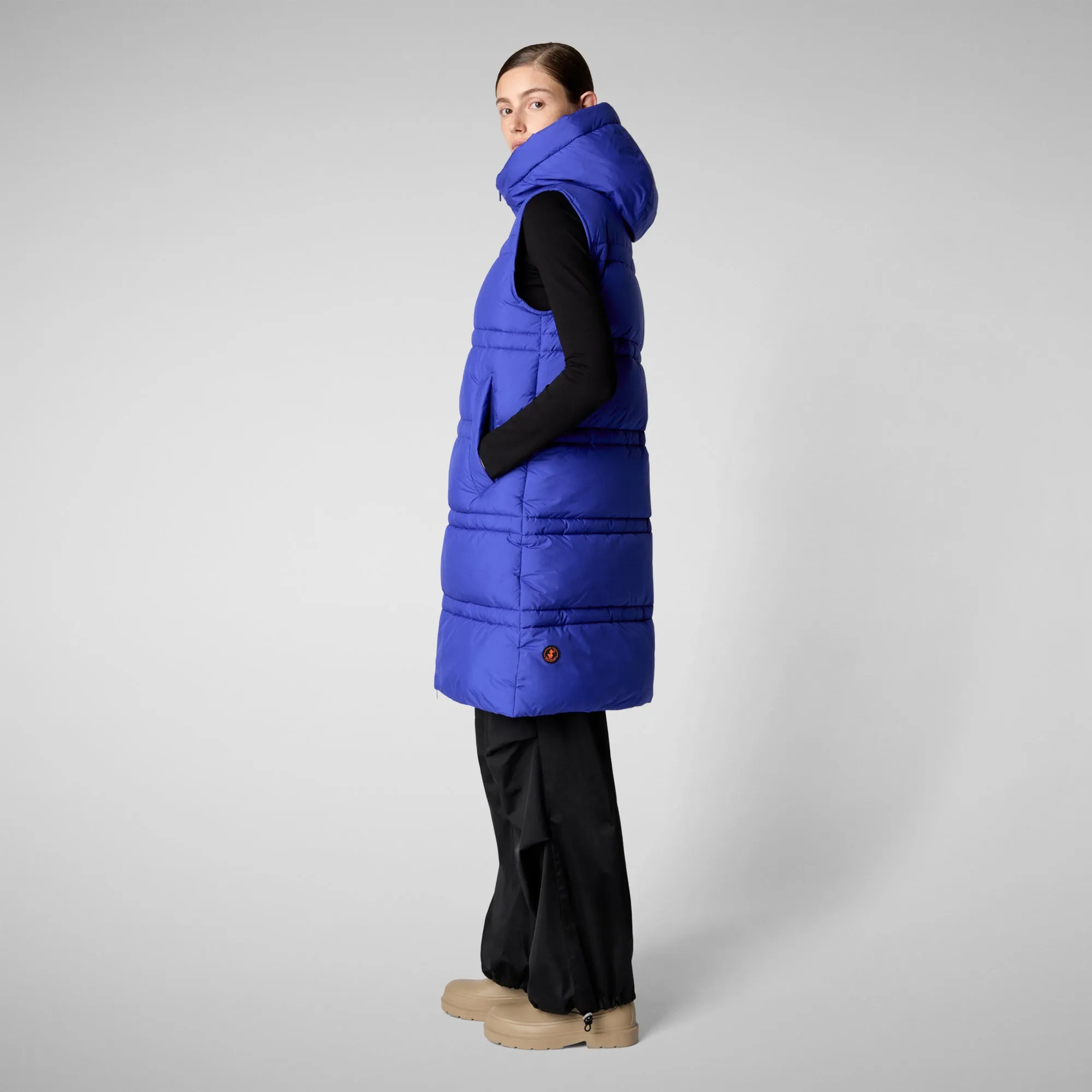 Women's hooded vest Judee in gentian blue