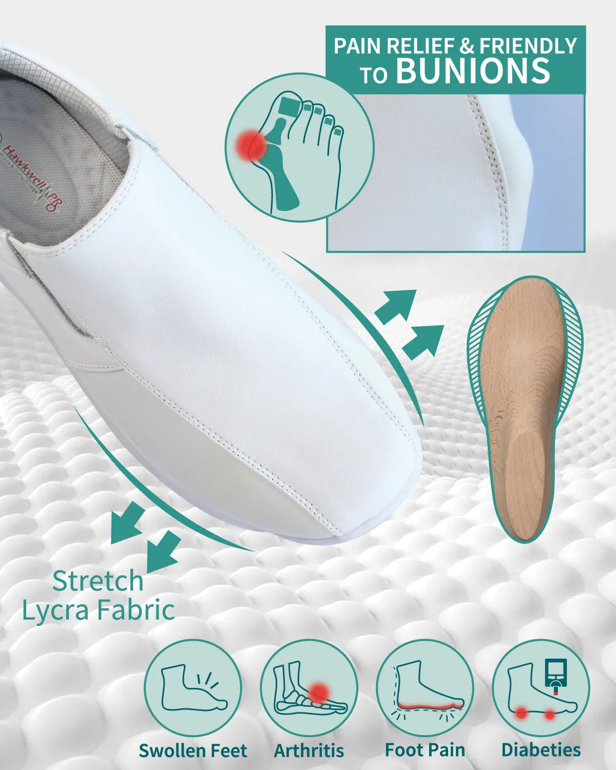 Women's Orthotic Shoes - Havil White