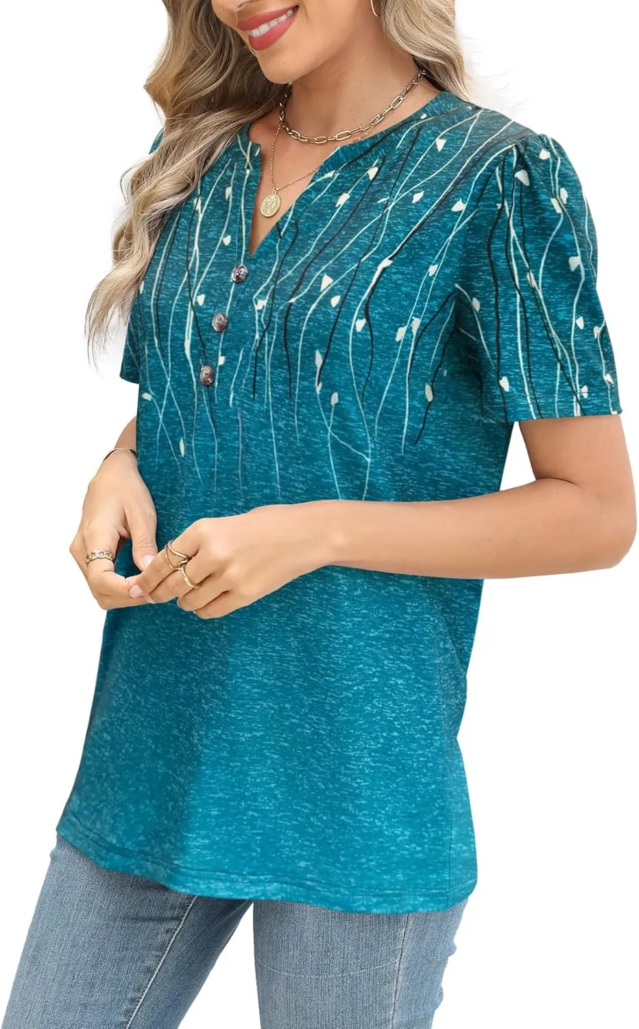 Womens Tops Summer 2025 Short Sleeve Casual Shirts Fashion Loose Fit Clothes