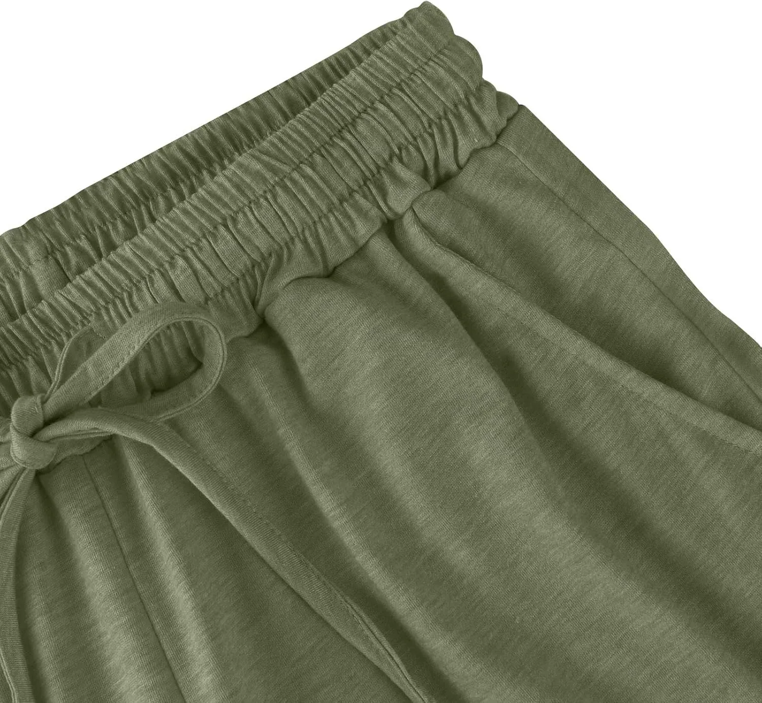 Womens Wide Leg Pants High Wasited Flowy Ruffle Hem Palazzo Pants Comfy Cotton Beach Pants Casual Culottes w/Pockets