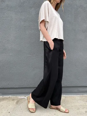Xyla Pant in Linen - Black