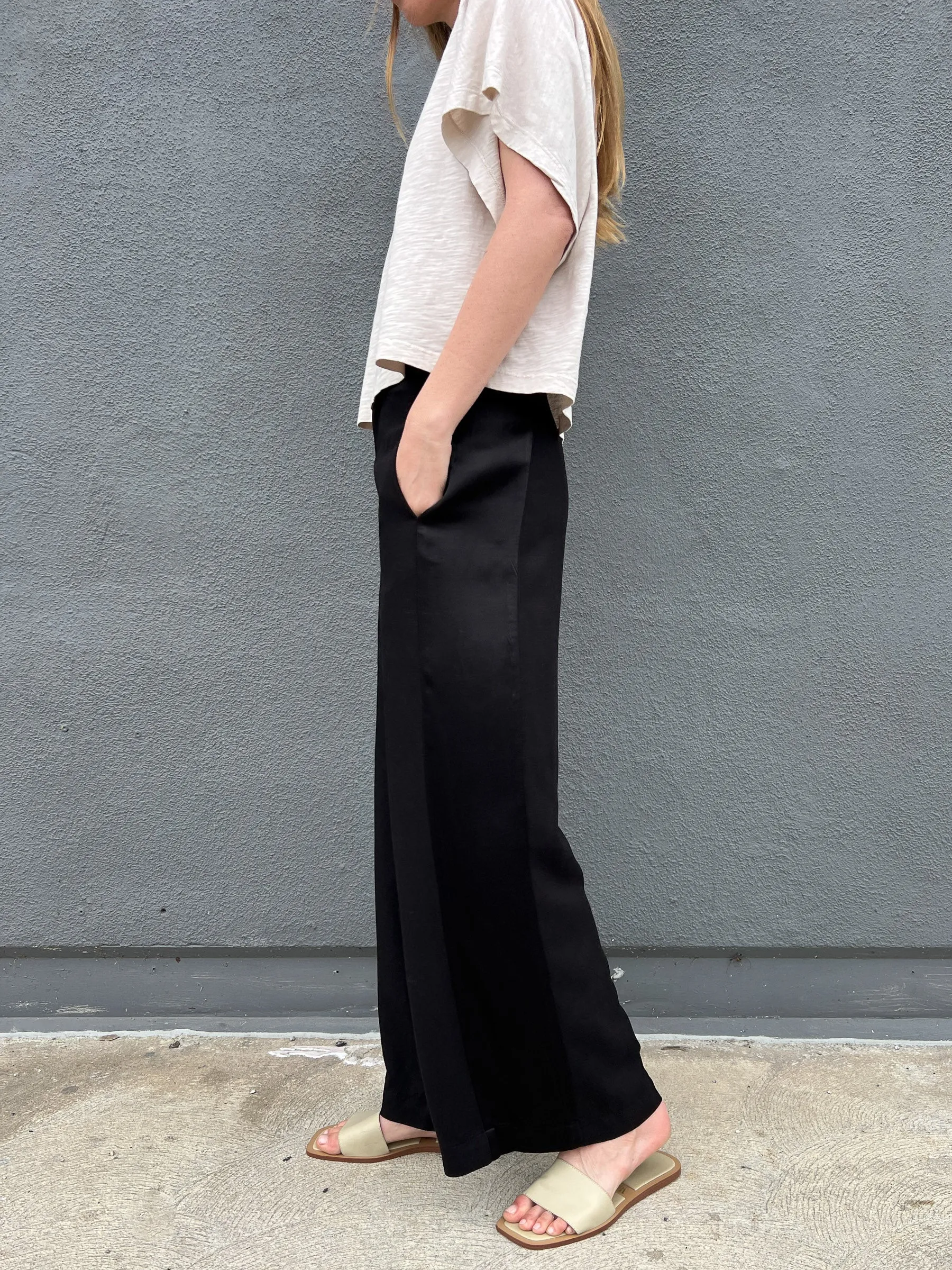 Xyla Pant in Linen - Black